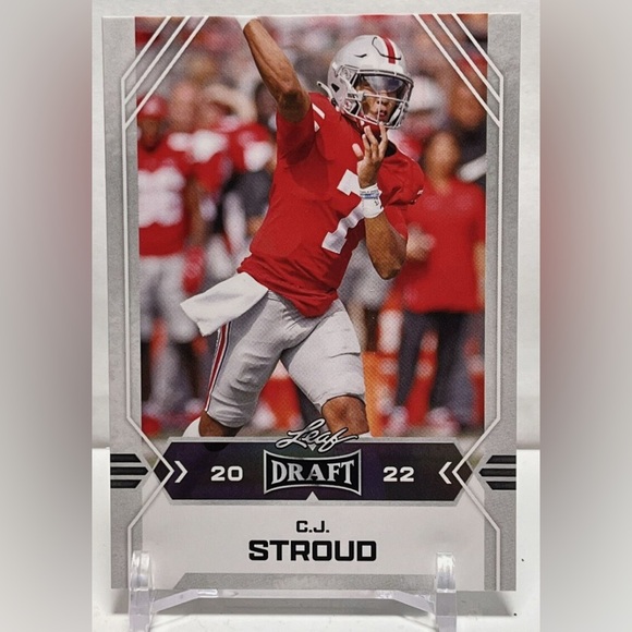 2022 Leaf Draft C.J. Stroud RC Rookie Card Houston Texans Ohio State Buckeyes - Picture 1 of 5